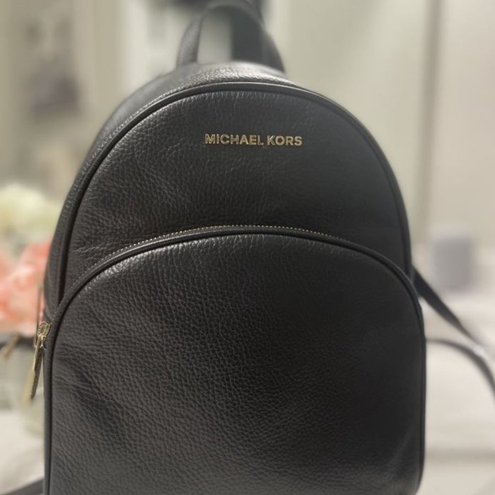Authentic Black Michael Kors Medium Size Backpack Purse